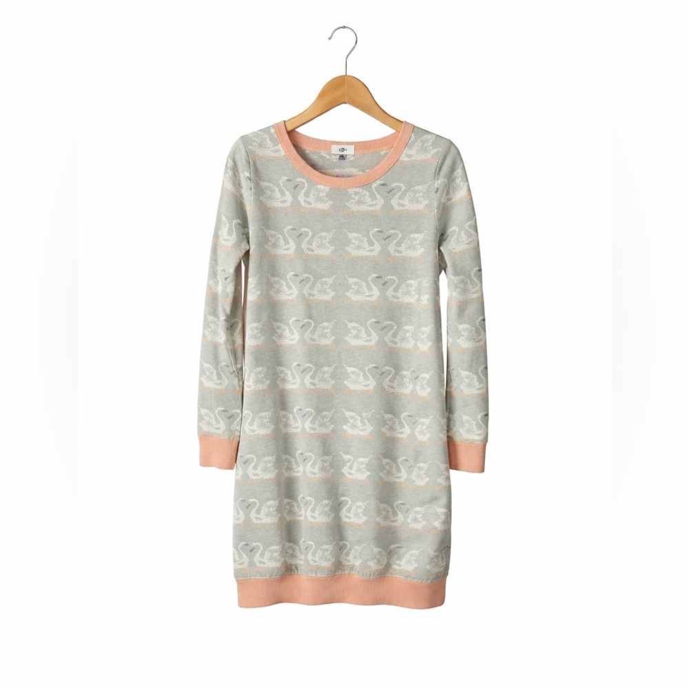 PL Kids Swan Sweater Dress NWT Girls 6X Gray Pink Cottagecore Balletcore  Cute